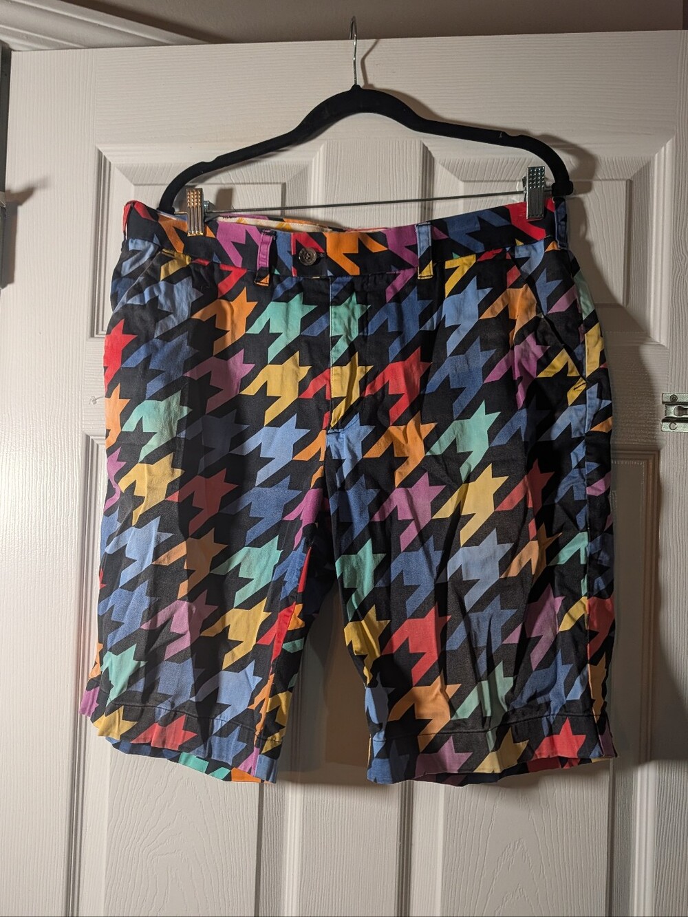 Loudmouth Golf Men’s Multicolor Houndstooth Golf Shorts Size 36 Cotton Stretch